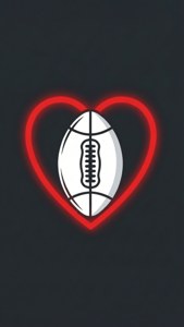 Football in Heart Outline