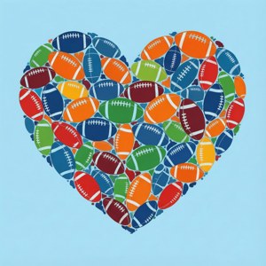 Football Mosaic Heart