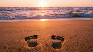 Footprints at Sunset