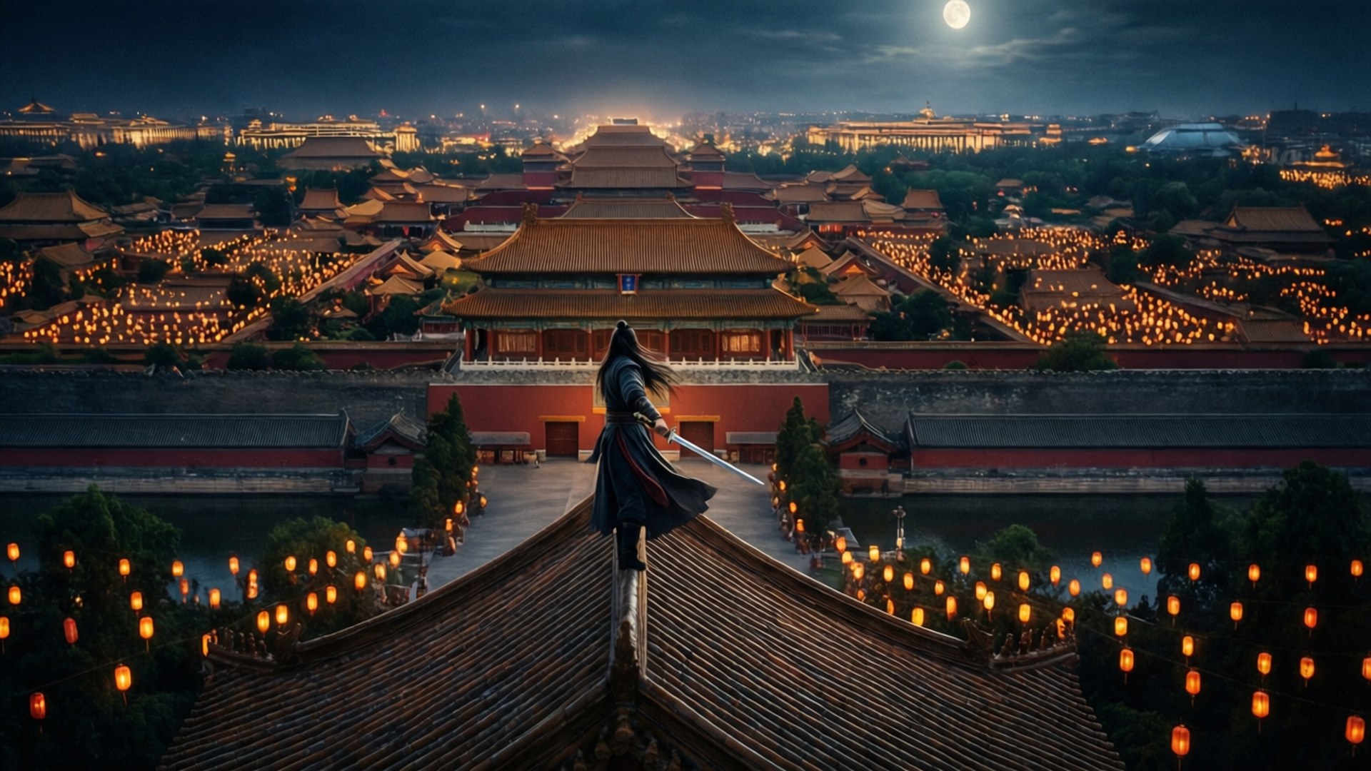 Forbidden City Night by Wallpapers.art Studio