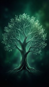 Forest Green Tree Silhouette