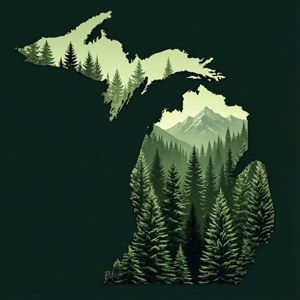 Forest Michigan Silhouette