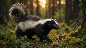 Forest Skunk at Dusk