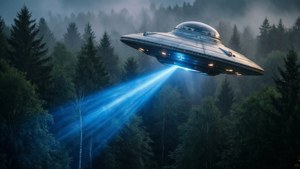 Forest Twilight UFO Beam