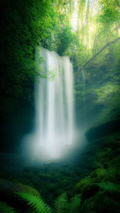 Forest Waterfall Vertical