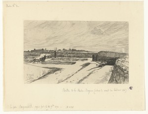 Fort Bicêtre en schans Hautes-Bruyères voor het bastion 84 bij Parijs in de sneeuw