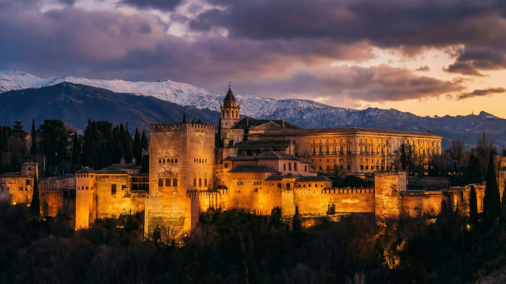 Fortress at Dusk by Wallpapers.art Studio
