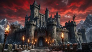 Fortress Under Crimson Sky