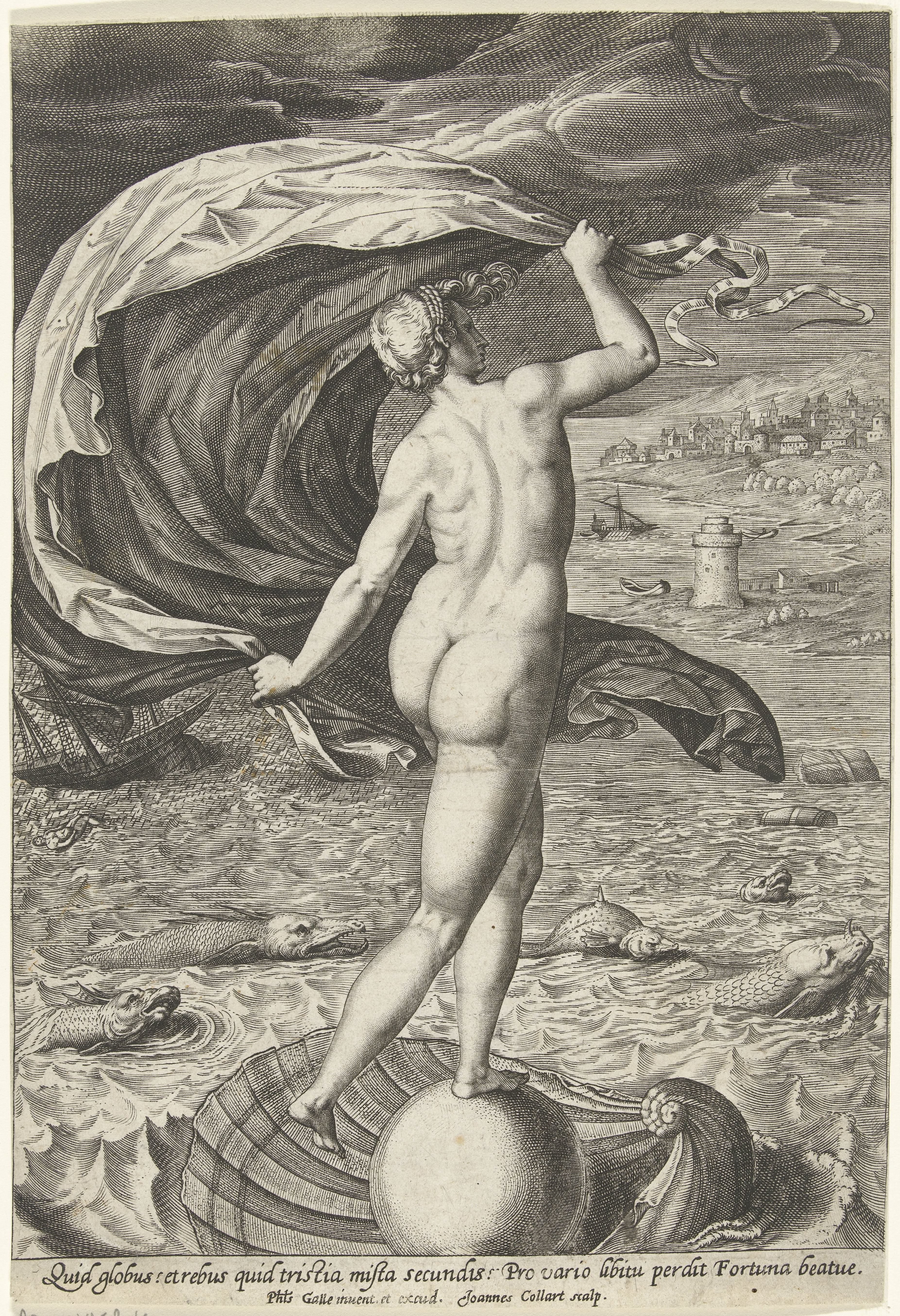 Fortuin (Fortuna) by Jan Collaert (II)
