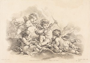 Four Cherubs at Target Practice