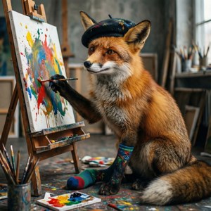 Fox Artist Painting