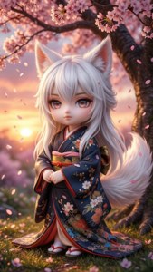 Fox Girl Cherry Blossom