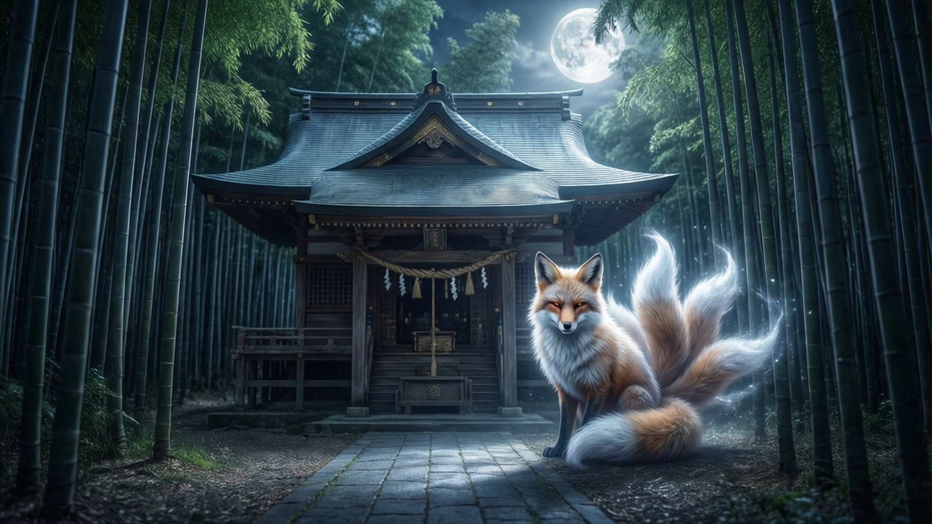 Fox Guardian Shrine by Wallpapers.art Studio
