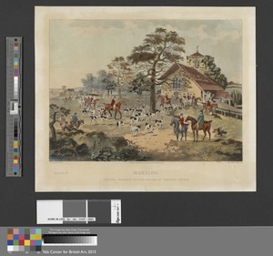 [Fox-hunting] set of four: (1) Meeting / Colonel Jollyffe's Hounds Meeting of Chipstead Church