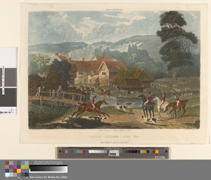 [Fox-hunting] set of four: Hertfordshire. 3. (View leading to Paul's Waldens Park) / Village Scenery - Full Cry