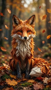 Fox in Autumn Woods