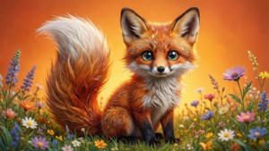 Fox in Flowers