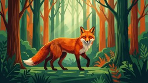 Fox in Forest Vector