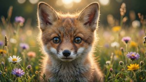 Fox in Wildflowers