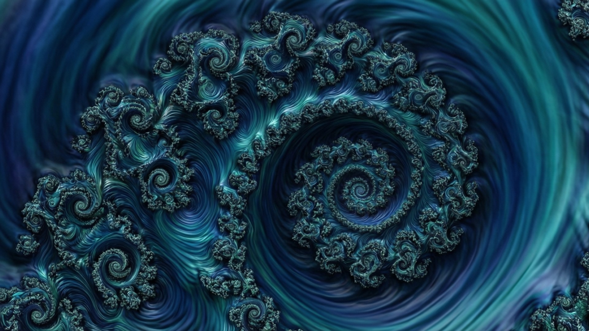 Fractal Blue Spiral by Wallpapers.art Studio