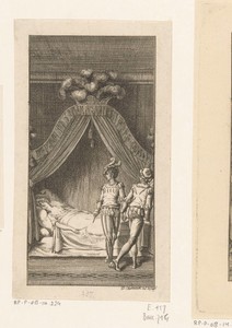 Francesco en Marco naast het bed van de zojuist vermoorde Kassandra
