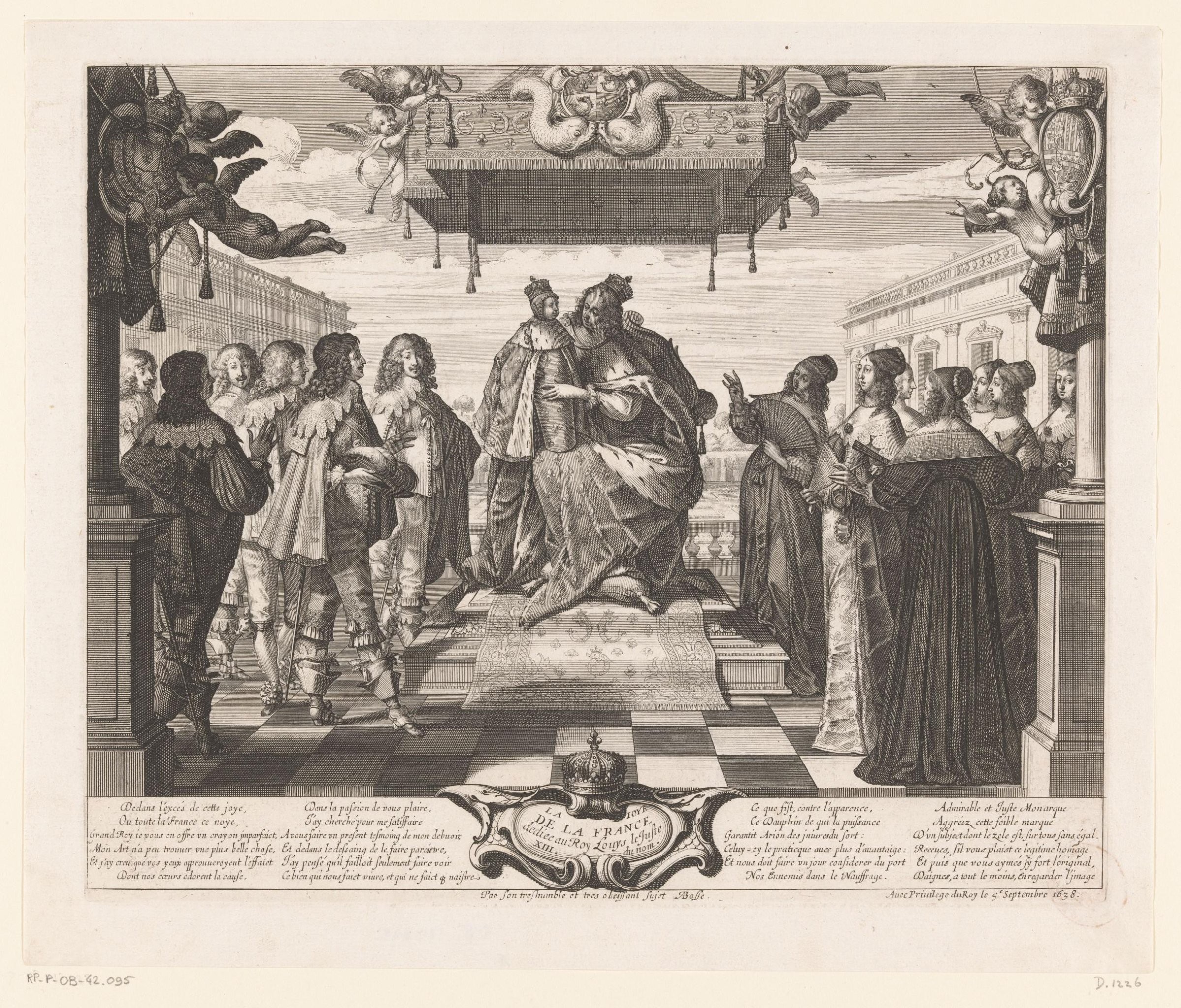 Frankrijk presenteert prins Lodewijk XIV by Abraham Bosse