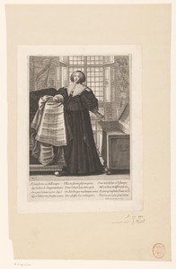 Franse dame reagerend op het edict van 1633