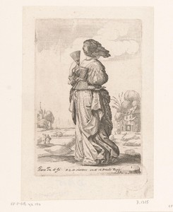 Franse edelvrouw met sluier, gekleed volgens de mode van ca. 1630