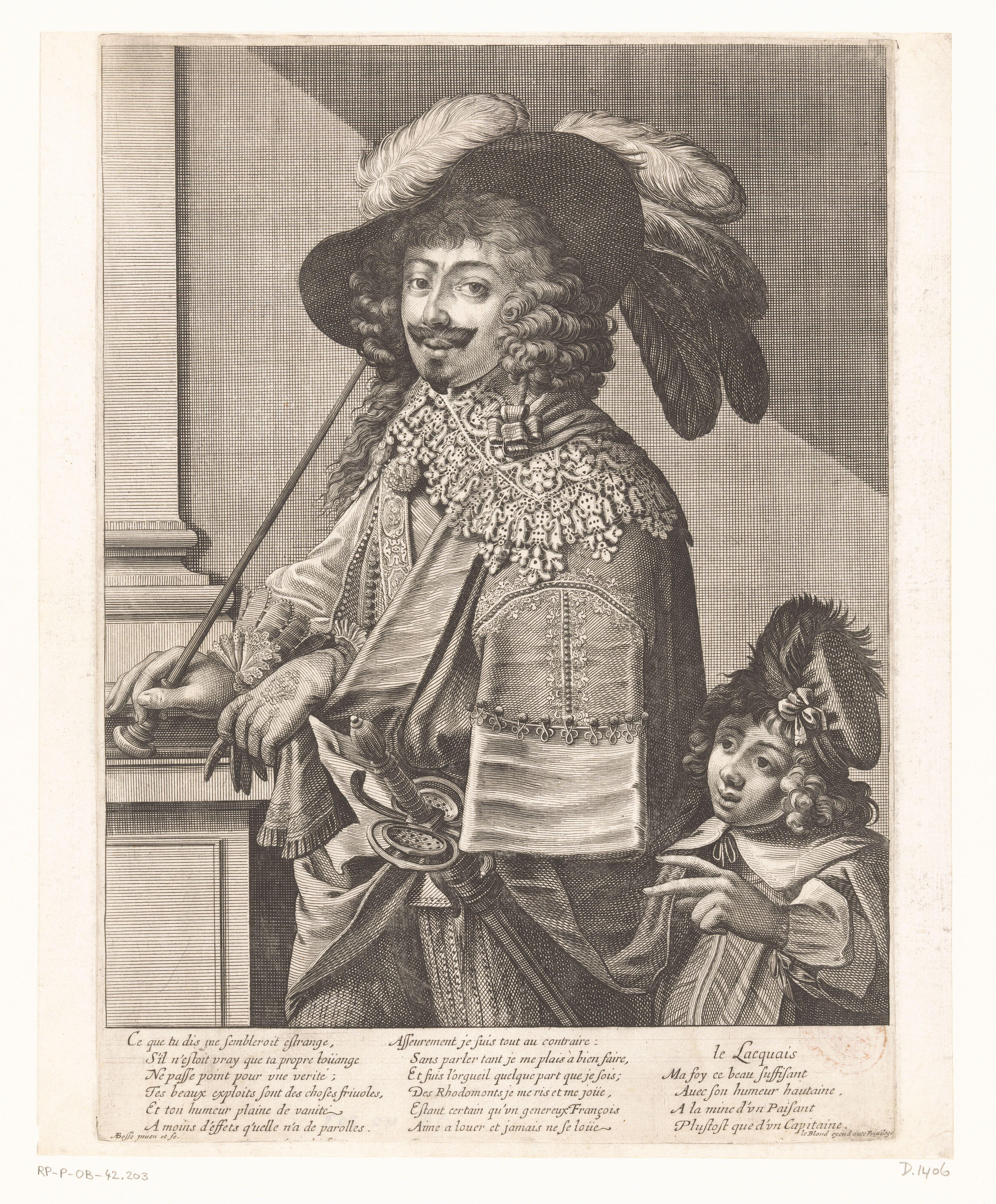 Franse man met een lakei by Abraham Bosse