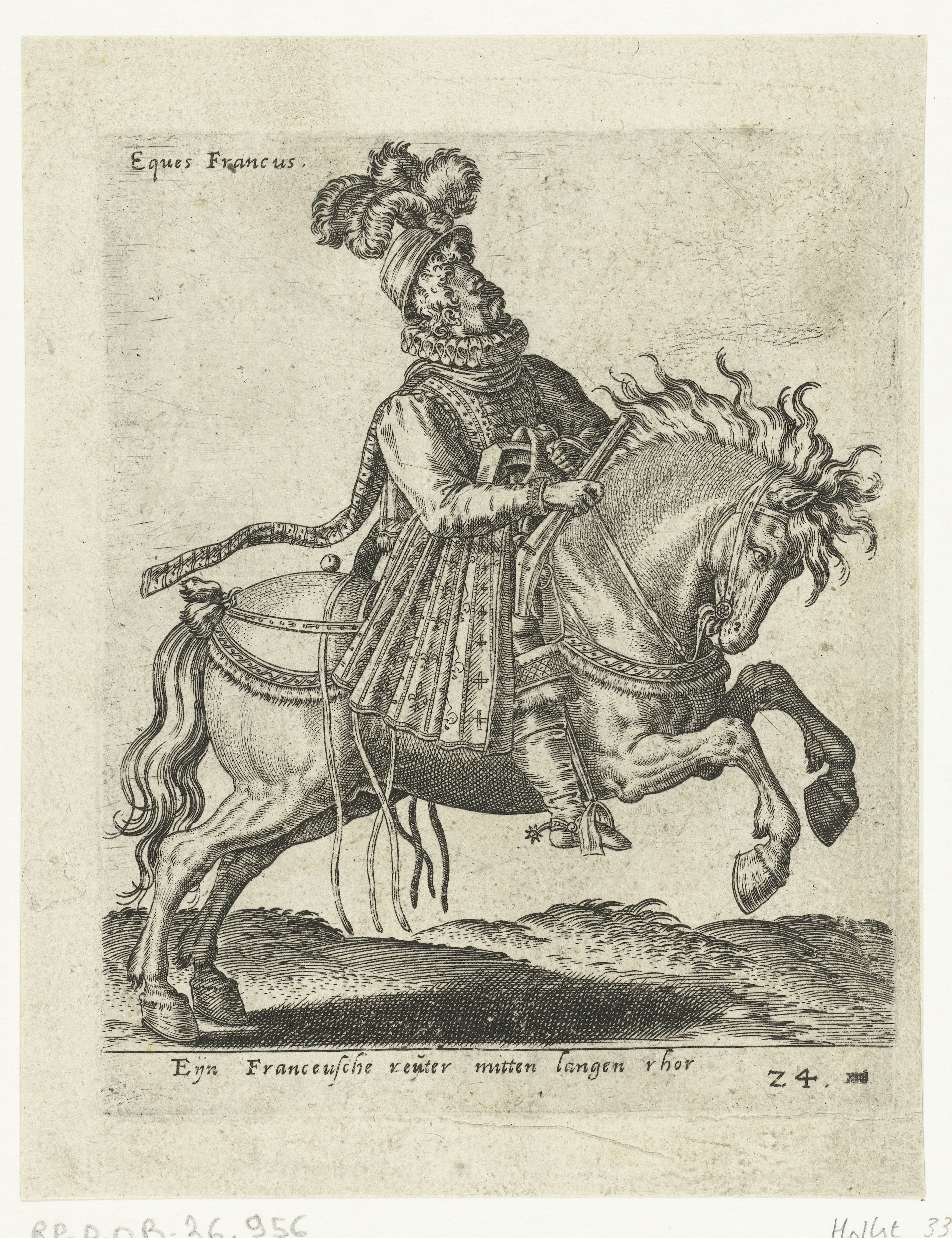 Franse ruiter met pistool by Abraham de Bruyn
