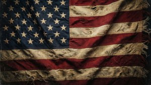 Frayed Flag Close-Up