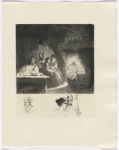 Frédéric Mistral: Mémoires et Recits by Frédéric Mistral: family scene/ bust of three figures (insert after p. 48)