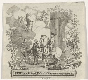 Frederik II de Grote, koning van Pruisen opgehaald door de dood