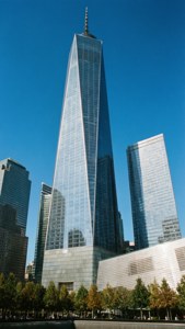 Freedom Tower Over Memorial
