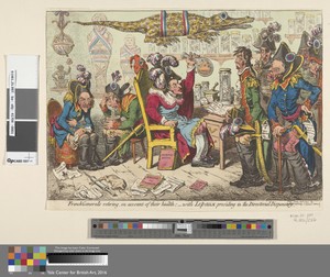 French Generals Retiring, on Account of their Health; - with Lepaux Presiding in the Directorial Dispensary