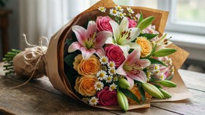 Fresh Bouquet in Kraft Paper