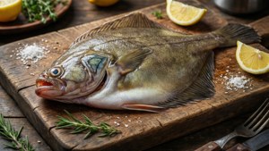 Fresh Flounder on Cutting Board