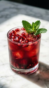 Fresh Mint Pomegranate Cocktail