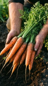 Freshly Harvested Carrots