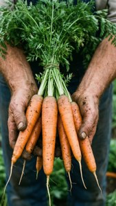 Freshly Picked Carrots
