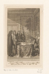 Friedrich I ondertekent het decreet voor de bouw van de kerk in Friedrichstadt