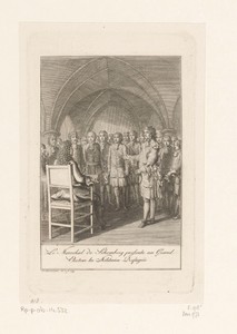 Friedrich I wordt voorgesteld door de hertog van Schomberg