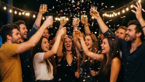 Friends Cheering Night Party