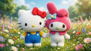 Friends in Flower Field