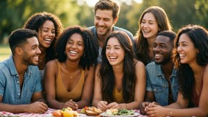 Friends Smiling Picnic