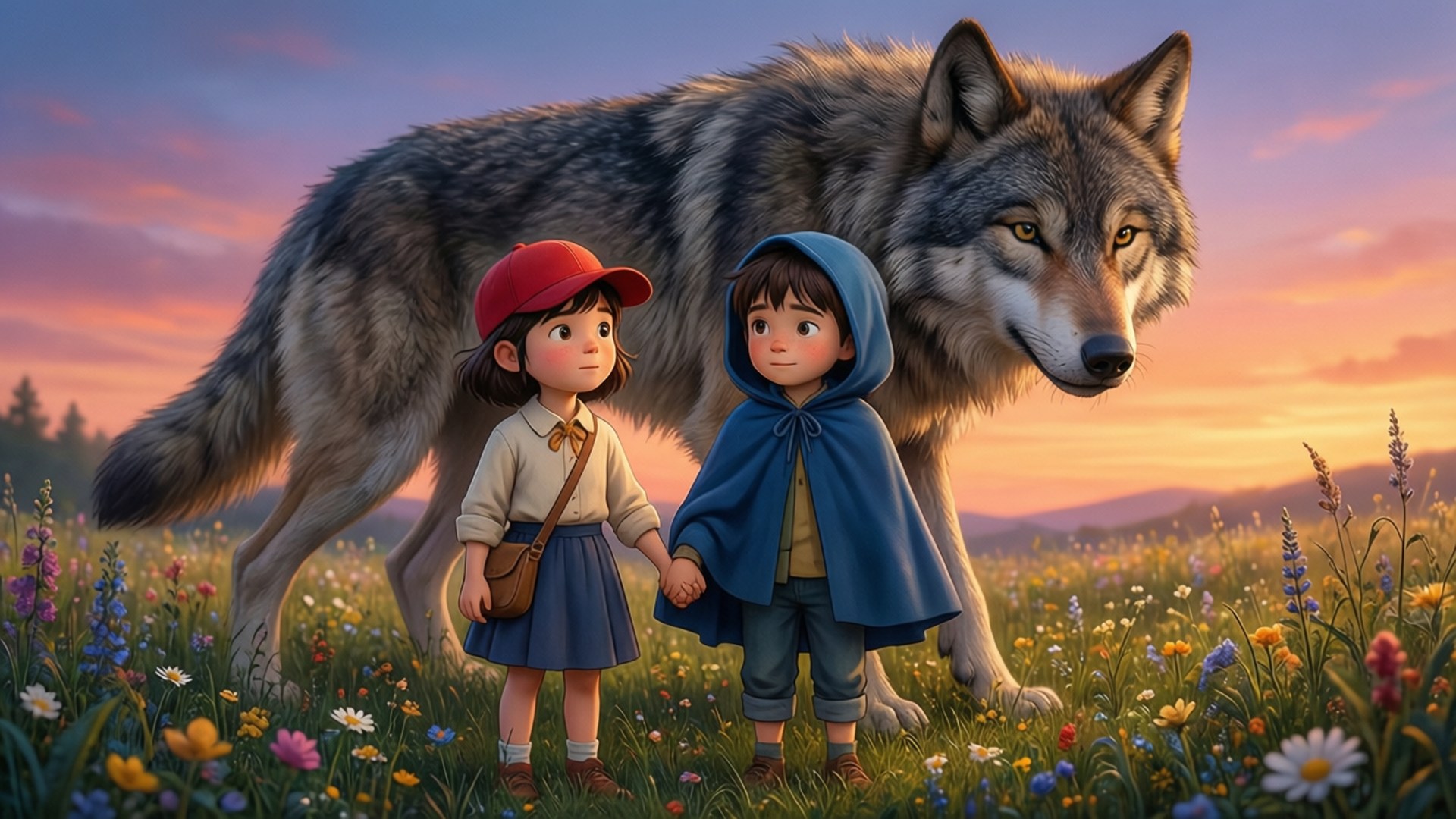 Friends with the Wolf by Wallpapers.art Studio
