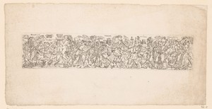 Fries met allegorische figuren waaronder Rechtvaardigheid (Justitia), Tirannie (Tirannide) en de Kerk (Ecclesia)