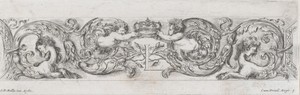 Fries met de letter L, twee putti en twee sfinxen