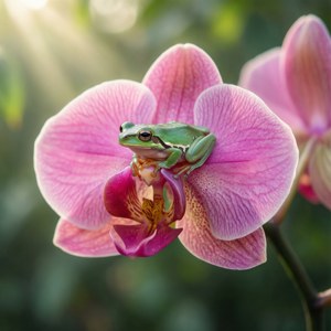 Frog Among Orchids