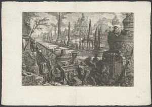 Frontispice met een voorstelling van het Circus van Mars langs de Via Appia Antica